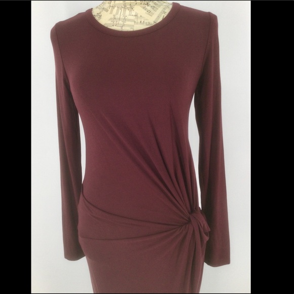 TOPSHOP Size 2 Maxi Burgundy Drop Waist Dress - Picture 2 of 9